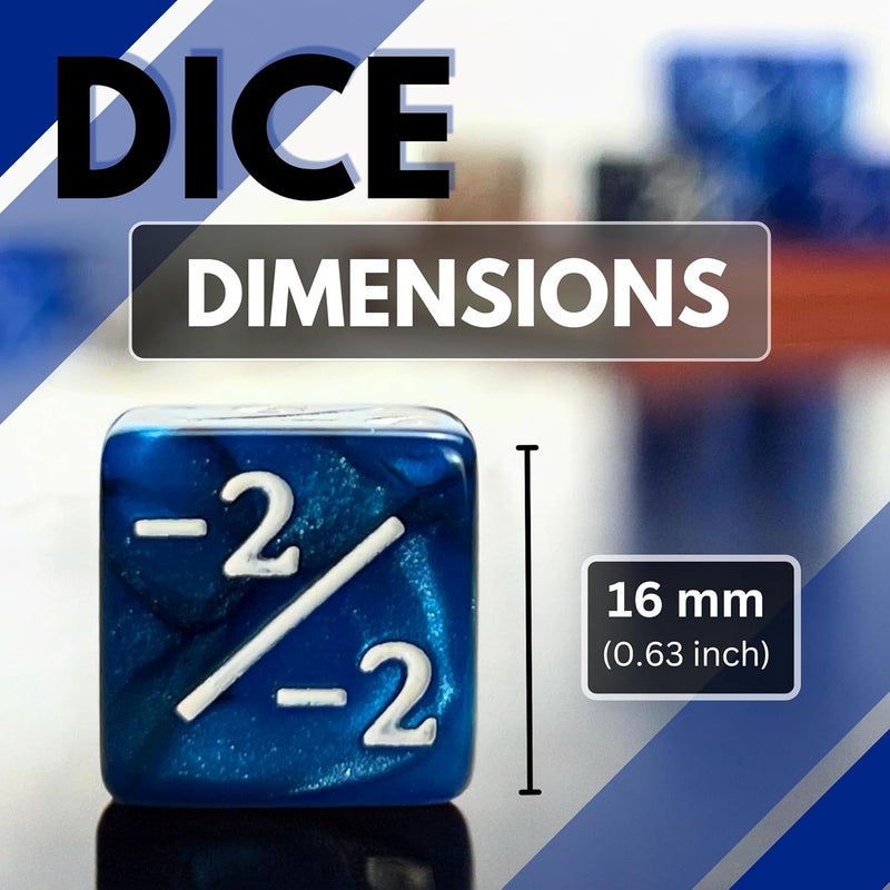 Luck Lab MTG Magic Life Counter Dice, 48 PCS - Compatible w/Magic Card Game Accessories, CCG Creature Stats w/ 2 Dice Bags (Blue Pearl, Blue Swirl, White Pearl, Black Pearl) - Image 3